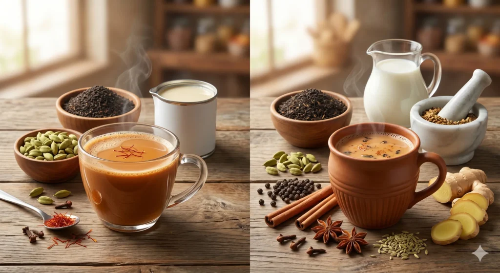 تفاوت ترکیبات چای کرک و چای ماسالا