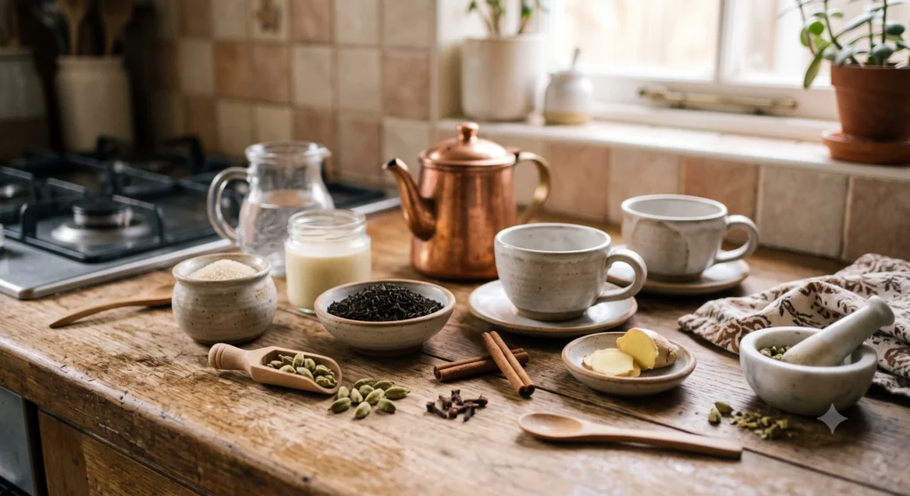 مواد لازم برای تهیه چای کرک (برای ۲ نفر)